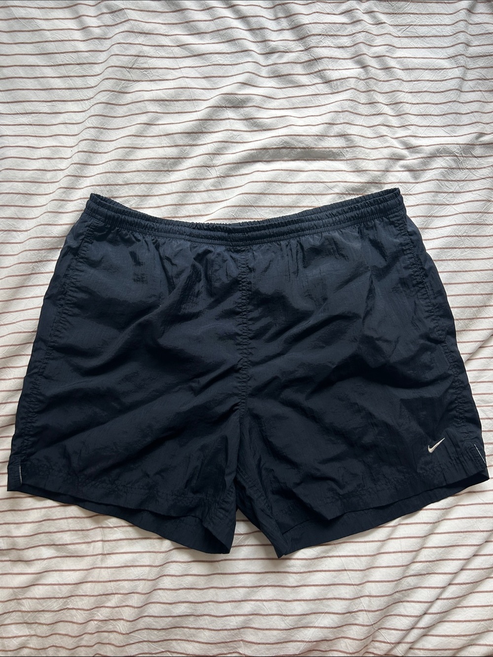 Y2K Nike Navy Running Shorts with Swoosh